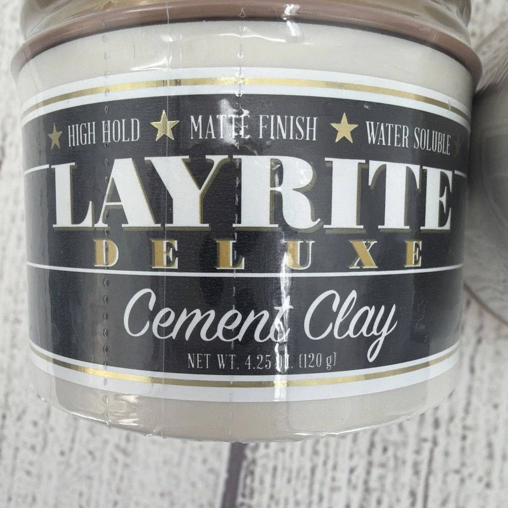 Layrite Deluxe Cement Clay 4.25 Oz (Lot of 2) High Hold Matte Finish Wax Gel